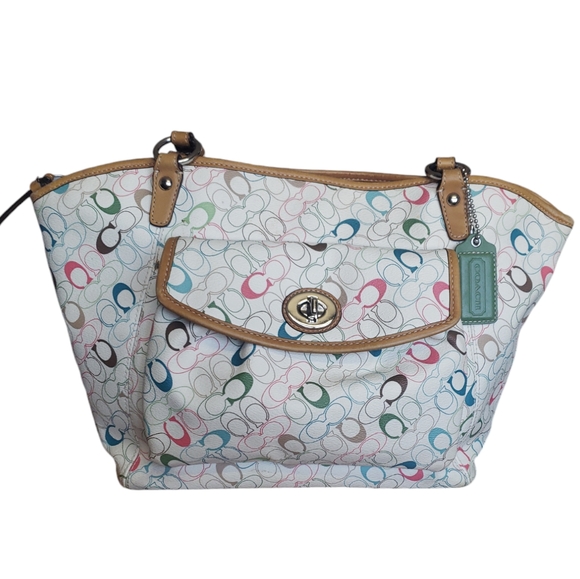 Coach Chelsea Signature Leah Zip Top Great Summer Bag N:C1077-F15140 - Picture 3 of 17